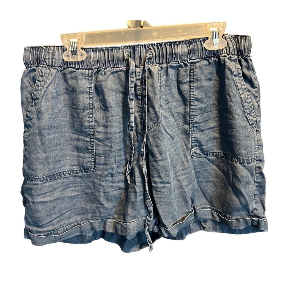 Appraisal Womens Blue 100% Lyocell Elastic Waist Drawstring Casual Shorts Size L